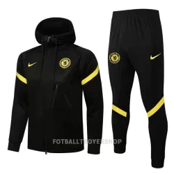 Chelsea Trenings Hettejakke Herre 22-23 Svart Gul Chelsea Trenings Hettejakke Herre 22-23 Svart Gul