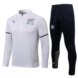 Manchester City Kvart-Zip Trenings Collegegenser Set Herre 22-23 Hvit Manchester City Kvart-Zip Trenings Collegegenser Set Herre 22-23 Hvit