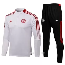 Manchester United Kvart-Zip Trenings Collegegenser Set Barn 22-23 Hvit Manchester United Kvart-Zip Trenings Collegegenser Set Barn 22-23 Hvit