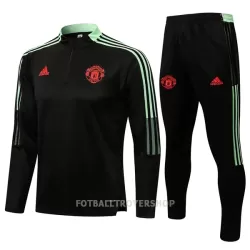 Manchester United Kvart-Zip Trenings Collegegenser Set Barn 22-23 Svart Manchester United Kvart-Zip Trenings Collegegenser Set Barn 22-23 Svart