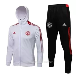 Manchester United Trenings Hettejakke Herre 22-23 Hvit Rød Manchester United Trenings Hettejakke Herre 22-23 Hvit Rød
