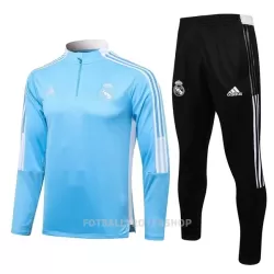 Real Madrid Kvart-Zip Trenings Collegegenser Set Barn 22-23 Lys Blå Real Madrid Kvart-Zip Trenings Collegegenser Set Barn 22-23 Lys Blå