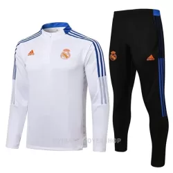 Real Madrid Kvart-Zip Trenings Collegegenser Set Herre 22-23 Hvit Blå Real Madrid Kvart-Zip Trenings Collegegenser Set Herre 22-23 Hvit Blå