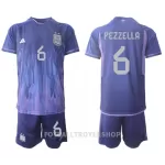 Argentina German Pezzella 6 Bortedrakt Barn VM 2022 - med Bukse