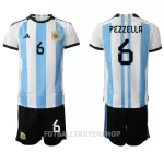Argentina German Pezzella 6 Hjemmedrakt Barn VM 2022 - med Bukse