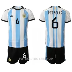 Argentina German Pezzella 6 Hjemmedrakt Barn VM 2022 - med Bukse Argentina German Pezzella 6 Hjemmedrakt Barn VM 2022 - med Bukse