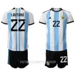 Argentina Lautaro Martinez 22 Hjemmedrakt Barn VM 2022 - med Bukse