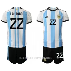 Argentina Lautaro Martinez 22 Hjemmedrakt Barn VM 2022 - med Bukse Argentina Lautaro Martinez 22 Hjemmedrakt Barn VM 2022 - med Bukse