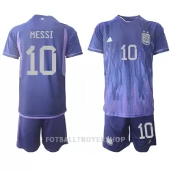 Argentina Lionel Messi 10 Bortedrakt Barn VM 2022 - med Bukse