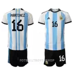 Argentina Lisandro Martinez 16 Hjemmedrakt Barn VM 2022 - med Bukse