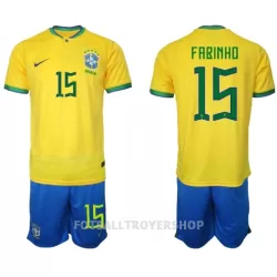 Brasil Fabinho 15 Hjemmedrakt Barn VM 2022 - med Bukse Brasil Fabinho 15 Hjemmedrakt Barn VM 2022 - med Bukse