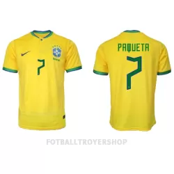 Brasil Lucas Paqueta 7 Hjemmedrakt Herre VM 2022 Brasil Lucas Paqueta 7 Hjemmedrakt Herre VM 2022