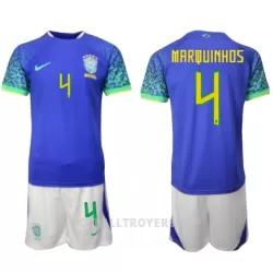 Brasil Marquinhos 4 Bortedrakt Barn VM 2022 - med Bukse Brasil Marquinhos 4 Bortedrakt Barn VM 2022 - med Bukse