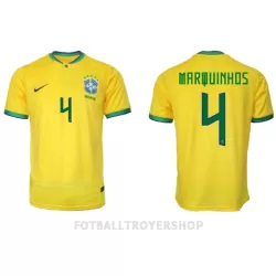 Brasil Marquinhos 4 Hjemmedrakt Herre VM 2022 Brasil Marquinhos 4 Hjemmedrakt Herre VM 2022