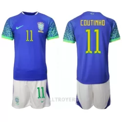 Brasil Philippe Coutinho 11 Bortedrakt Barn VM 2022 - med Bukse Brasil Philippe Coutinho 11 Bortedrakt Barn VM 2022 - med Bukse