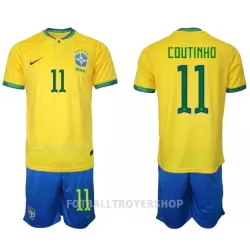 Brasil Philippe Coutinho 11 Hjemmedrakt Barn VM 2022 - med Bukse Brasil Philippe Coutinho 11 Hjemmedrakt Barn VM 2022 - med Bukse