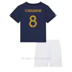 Frankrike Aurelien Tchouaméni 8 Hjemmedrakt Barn VM 2022 - med Bukse Frankrike Aurelien Tchouaméni 8 Hjemmedrakt Barn VM 2022 - med Bukse