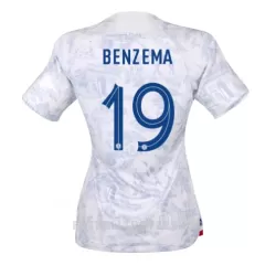 Frankrike Karim Benzema 19 Bortedrakt Dame VM 2022 Frankrike Karim Benzema 19 Bortedrakt Dame VM 2022