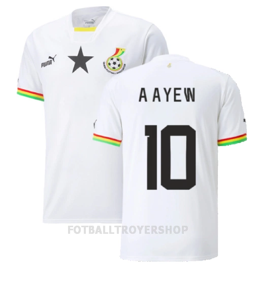 Ghana Andre Ayew 10 Hjemmedrakt Herre VM 2022