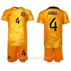 Nederland Virgil van Dijk 4 Hjemmedrakt Barn VM 2022 - med Bukse Nederland Virgil van Dijk 4 Hjemmedrakt Barn VM 2022 - med Bukse