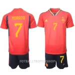 Spania Alvaro Morata 7 Hjemmedrakt Barn VM 2022 - med Bukse