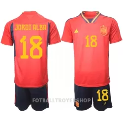 Spania Jordi Alba 18 Hjemmedrakt Barn VM 2022 - med Bukse Spania Jordi Alba 18 Hjemmedrakt Barn VM 2022 - med Bukse