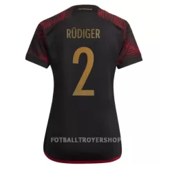 Tyskland Antonio Rudiger 2 Bortedrakt Dame VM 2022 Tyskland Antonio Rudiger 2 Bortedrakt Dame VM 2022