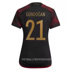 Tyskland Ilkay Gündogan 21 Bortedrakt Dame VM 2022 Tyskland Ilkay Gündogan 21 Bortedrakt Dame VM 2022