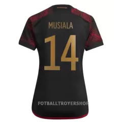 Tyskland Jamal Musiala 14 Bortedrakt Dame VM 2022 Tyskland Jamal Musiala 14 Bortedrakt Dame VM 2022