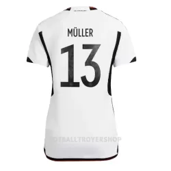 Tyskland Thomas Müller 13 Hjemmedrakt Dame VM 2022 Tyskland Thomas Müller 13 Hjemmedrakt Dame VM 2022