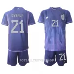 Argentina Paulo Dybala 21 Bortedrakt Barn VM 2022 - med Bukse
