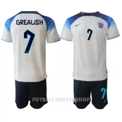 England Jack Grealish 7 Hjemmedrakt Barn VM 2022 - med Bukse England Jack Grealish 7 Hjemmedrakt Barn VM 2022 - med Bukse
