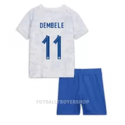 Frankrike Ousmane Dembele 11 Bortedrakt Barn VM 2022 - med Bukse Frankrike Ousmane Dembele 11 Bortedrakt Barn VM 2022 - med Bukse