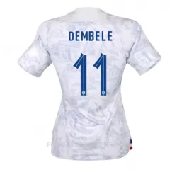 Frankrike Ousmane Dembele 11 Bortedrakt Dame VM 2022 Frankrike Ousmane Dembele 11 Bortedrakt Dame VM 2022