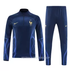 Frankrike Kvart-Zip Trenings Collegegenser Herre 2022 Navy Frankrike Kvart-Zip Trenings Collegegenser Herre 2022 Navy