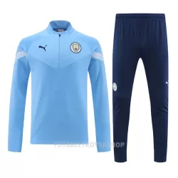 Manchester City Kvart-Zip Trenings Collegegenser Herre 22-23 Blå Manchester City Kvart-Zip Trenings Collegegenser Herre 22-23 Blå