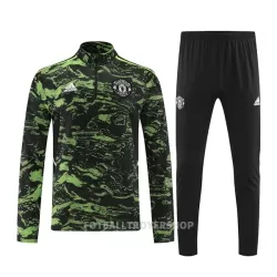 Manchester United Kvart-Zip Trenings Collegegenser Herre 22-23 Svart Grønn Manchester United Kvart-Zip Trenings Collegegenser Herre 22-23 Svart Grønn