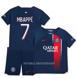 Paris Saint-Germain Mbappé 7 Hjemmedrakt Barn 2023/2024 - med Bukse Paris Saint-Germain Mbappé 7 Hjemmedrakt Barn 2023/2024 - med Bukse