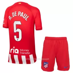 Atlético Madrid R. De Paul 5 Hjemmedrakt Barn 2023/2024 - med Bukse Atlético Madrid R. De Paul 5 Hjemmedrakt Barn 2023/2024 - med Bukse