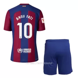 FC Barcelona Ansu Fati 10 Hjemmedrakt Barn 2023/2024 - med Bukse FC Barcelona Ansu Fati 10 Hjemmedrakt Barn 2023/2024 - med Bukse