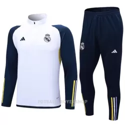 Real Madrid Kvart-Zip Trenings Collegegenser Set Herre 2023/2024 Hvit Real Madrid Kvart-Zip Trenings Collegegenser Set Herre 2023/2024 Hvit
