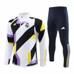 Real Madrid Kvart-Zip Trenings Collegegenser Set Herre 2023/2024 Hvit Svart Real Madrid Kvart-Zip Trenings Collegegenser Set Herre 2023/2024 Hvit Svart