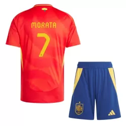 Spania Alvaro Morata 7 Hjemmedrakt Barn EM 2024 - med Bukse Spania Alvaro Morata 7 Hjemmedrakt Barn EM 2024 - med Bukse