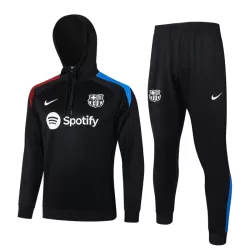 Barcelona Kvart-Zip Hoodie Trenings Collegegenser Barn 2024/2025 Svart Barcelona Kvart-Zip Hoodie Trenings Collegegenser Barn 2024/2025 Svart