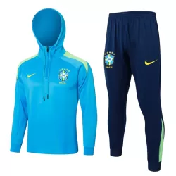 Brasil Hoodie Kvart-Zip Trenings Collegegenser Barn 2024/2025 Blå Brasil Hoodie Kvart-Zip Trenings Collegegenser Barn 2024/2025 Blå