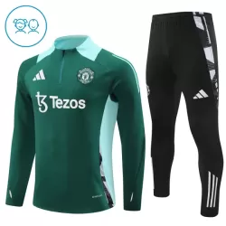 Manchester United Kvart-Zip Trenings Collegegenser Barn 2024/2025 Grønn Manchester United Kvart-Zip Trenings Collegegenser Barn 2024/2025 Grønn