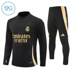Real Madrid Kvart-Zip Trenings Collegegenser Barn 2024/2025 Svart Real Madrid Kvart-Zip Trenings Collegegenser Barn 2024/2025 Svart