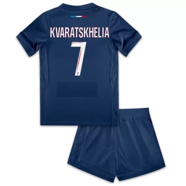 Paris Saint-Germain Kvaratskhelia 7 Hjemmedrakt Barn 2024/2025 - med Bukse Paris Saint-Germain Kvaratskhelia 7 Hjemmedrakt Barn 2024/2025 - med Bukse