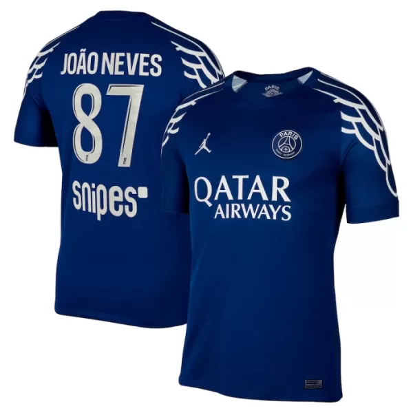 Paris Saint-Germain Joao Neves 87 Fjerdedrakt Herre 2024/2025 Paris Saint-Germain Joao Neves 87 Fjerdedrakt Herre 2024/2025