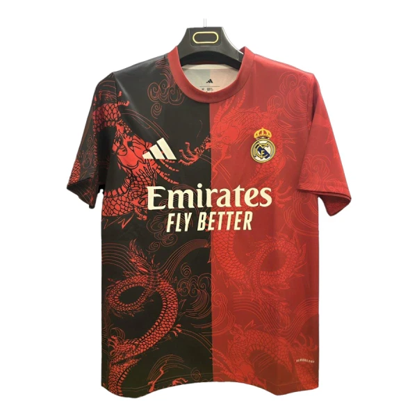 Real Madrid Drakt Herre 2024/2025 Dragon Rød Real Madrid Drakt Herre 2024/2025 Dragon Rød